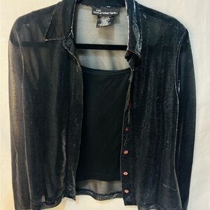 No Boundaries Black Sheer Blazer